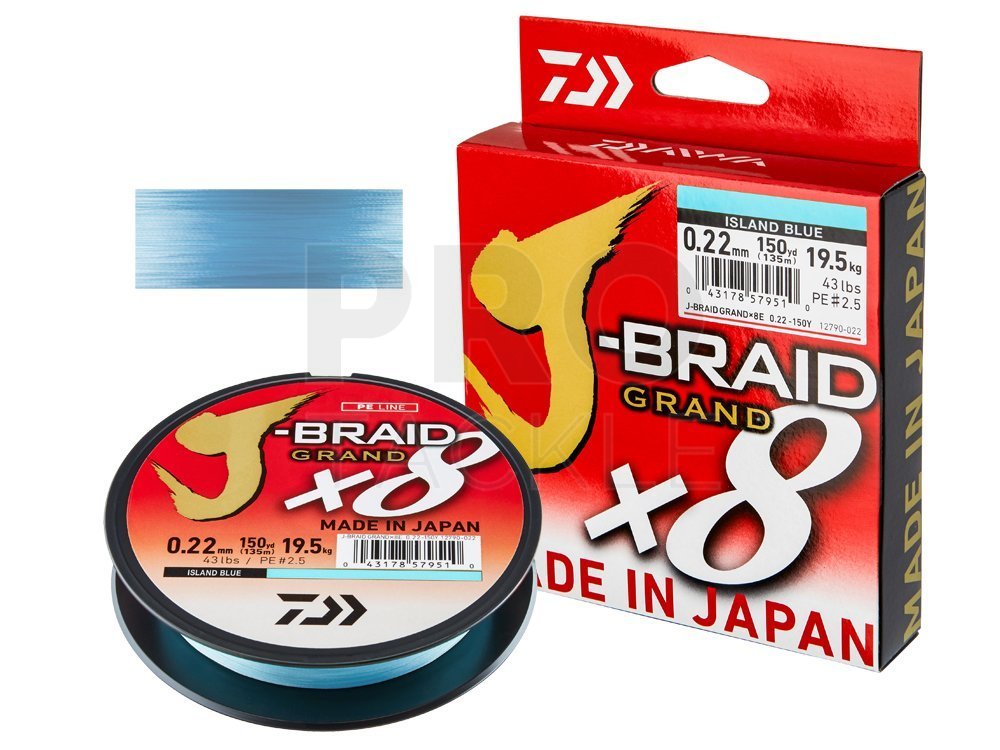 Daiwa J-Braid Grand X8 - blue - Braided lines - PROTACKLESHOP