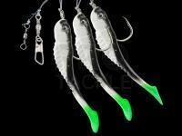 Dega Soft Bait Fish-Rig 3 arms - white/green